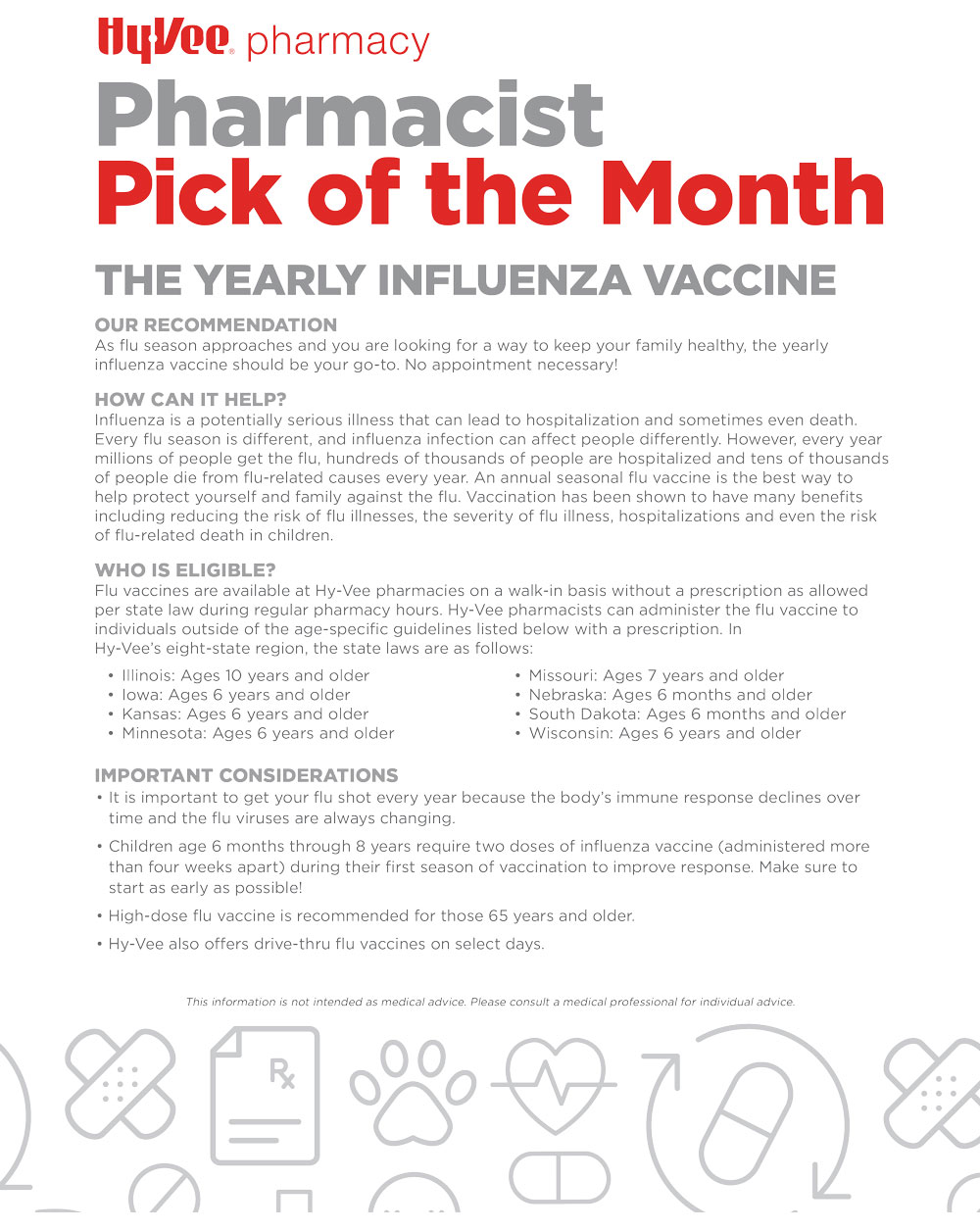 September Pharmacist's Pick - The Yearly Influenza Vaccine