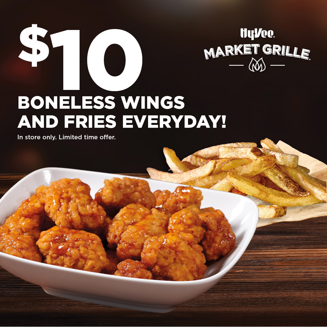 $10 Boneless Wings and Fries - Company - Hy-Vee - Your employee-owned ...